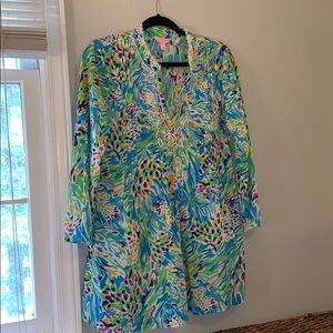 Lilly Pulitzer blue print cover up dress size M